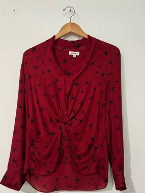 L'Agence Silk Stars Blouse Size Small